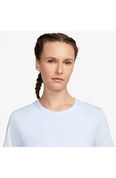 Shop Nike Dri-fit Crewneck T-shirt In 423blue Tint/ White