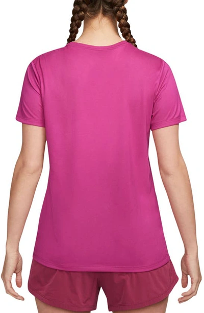 Shop Nike Dri-fit Crewneck T-shirt In 615fireberry/ White