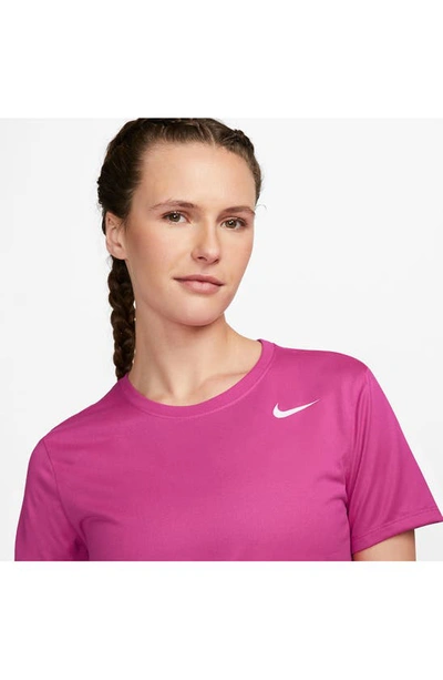 Shop Nike Dri-fit Crewneck T-shirt In 615fireberry/ White