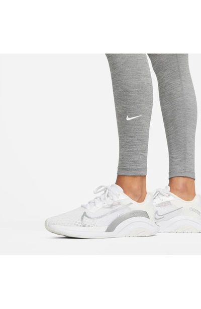 Shop Nike Dri-fit One High Rise Leggings In Iron Grey/ Htr/ White