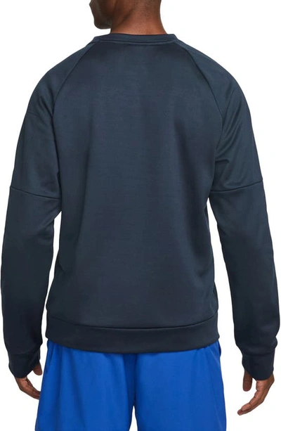Shop Nike Therma-fit Fitness Crew Life Sweatshirt In Obsidian/ Black