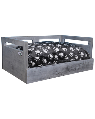 Iconic Pet Wooden Pet Bed Printed Medium Comfy Cushion