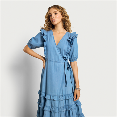 Shop Sam Edelman Ophelia Midi Dress Tide In Blue