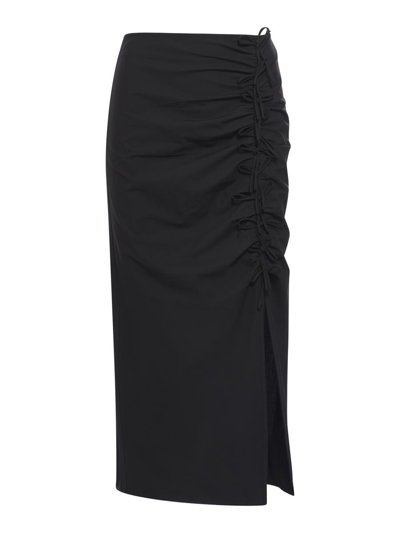 Shop Ganni Midi Skirts In Black