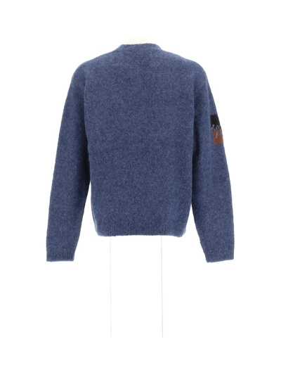 Shop Maison Kitsuné Sweaters In Denim Blue Melange