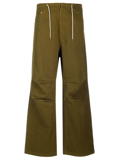 Shop Darkpark Mid Rise Drawstring Trousers In Green