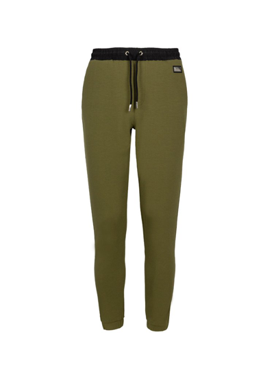 Shop Karl Lagerfeld Logo Patch Drawstring Track Pants In Green