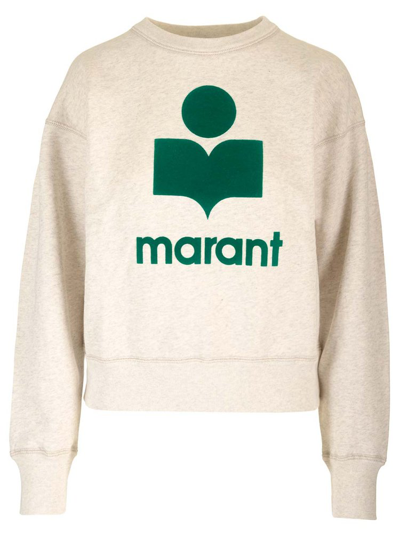 Shop Isabel Marant Étoile Logo Printed Crewneck Sweatshirt In White
