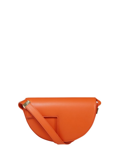 Shop Patou Le Petit  Foldover Top Shoulder Bag In Orange