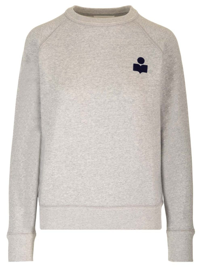 Shop Isabel Marant Étoile Milla Logo Printed Crewneck Sweatshirt In Grey