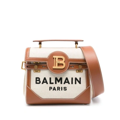 Shop Balmain Bags In Neutrals/brown