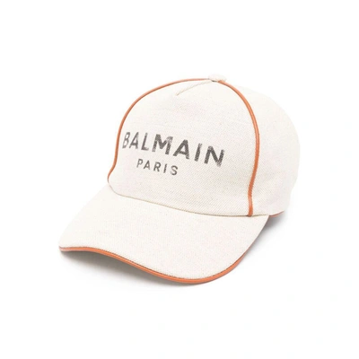 Shop Balmain Caps In Neutrals
