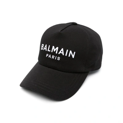 Shop Balmain Caps In Black