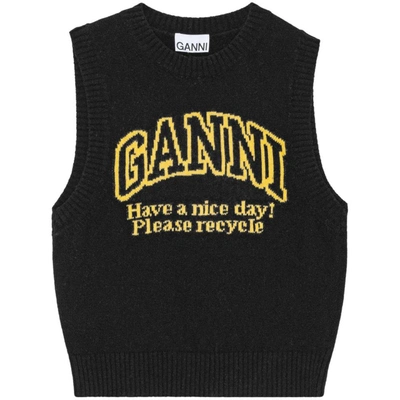 Shop Ganni Sweaters In Black