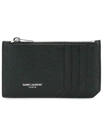 Shop Saint Laurent Fragments Cardholder In Black