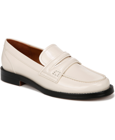 Shop Franco Sarto Women's Lillian Round Toe Loafers In Vanilla White Faux Leather