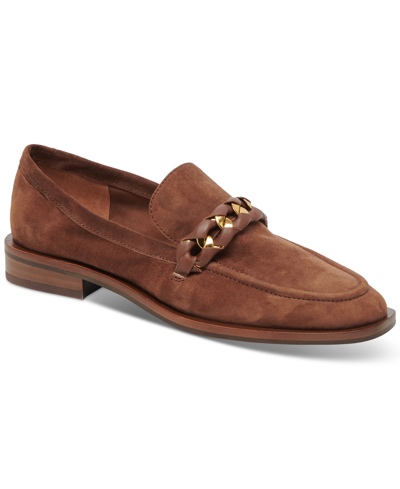 Shop Dolce Vita Women's Sallie Chain Bit Loafers In Cocoa Suede