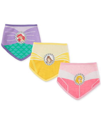 Shop Happy Threads Baby Girls Disney Princess Bandana Bibs, Pack Of 3 In Multi