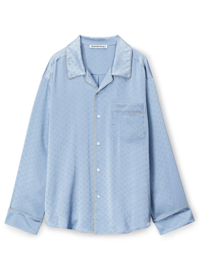 Shop Alexander Wang Jacquard-pattern Silk Shirt