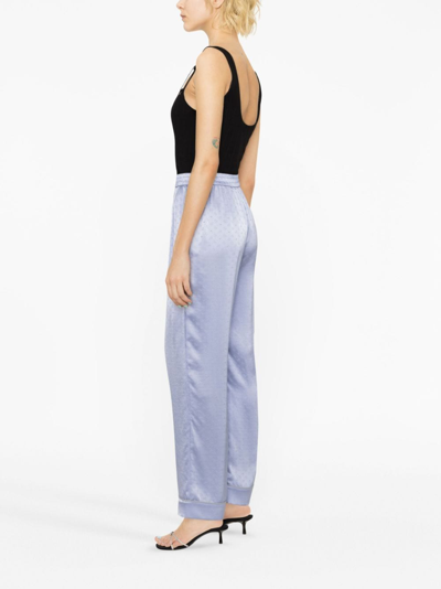 Shop Alexander Wang Silk-jacquard Wide-leg Trousers