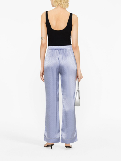 Shop Alexander Wang Silk-jacquard Wide-leg Trousers