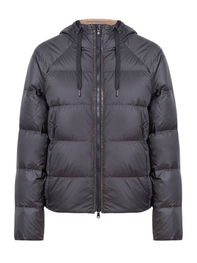 Shop Brunello Cucinelli Padded Jacket With Hood Navy