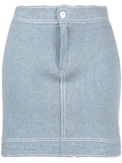 Shop Barrie Denim Contrast-stitch Mini Skirt