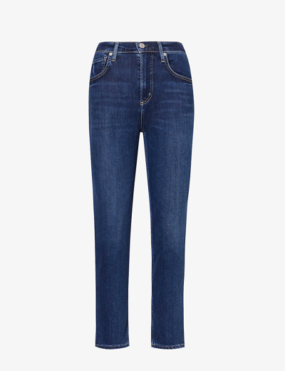 Shop Citizens Of Humanity Women's Courtland Isola Tapered High-rise Stretch-denim-blend Jeans In Blue