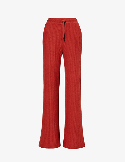 Shop Beyond Yoga Womens Red Sand Free Style High-rise Stretch-woven Jogging Bottoms
