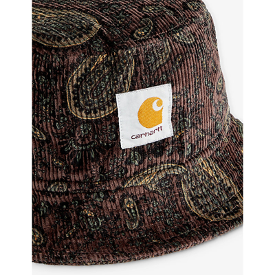 Shop Carhartt Wip Mens Paisley Print Buckeye Cord Paisley Cotton-corduroy Bucket Hat