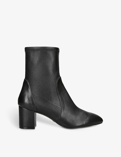Shop Stuart Weitzman Yuliana 60 Leather Ankle Boots In Black