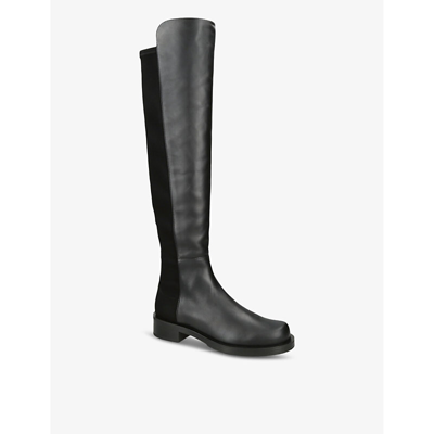 Shop Stuart Weitzman 5050 Bold Over-the-knee Leather Boots In Black