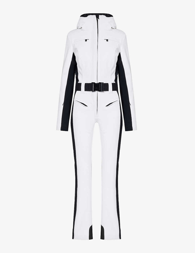 Shop Goldbergh Women's 8000 White Parry Belted Stretch-woven Ski Suit