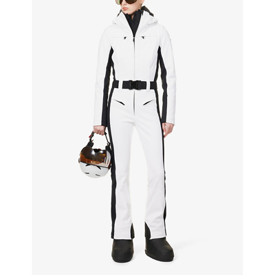 Shop Goldbergh Women's 8000 White Parry Belted Stretch-woven Ski Suit