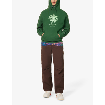 Shop Icecream Men's Green Cherub Graphic-print Cotton-jersey Hoody