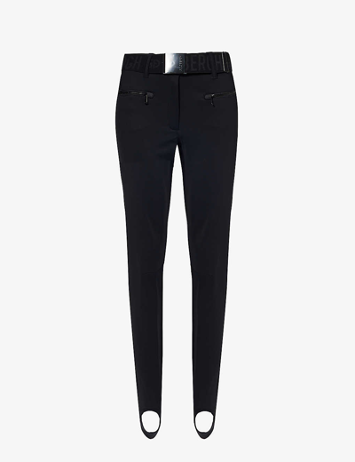Shop Goldbergh Women's 9000 Black Paris Slim-fit Tapered-leg Mid-rise Stretch-woven Trousers