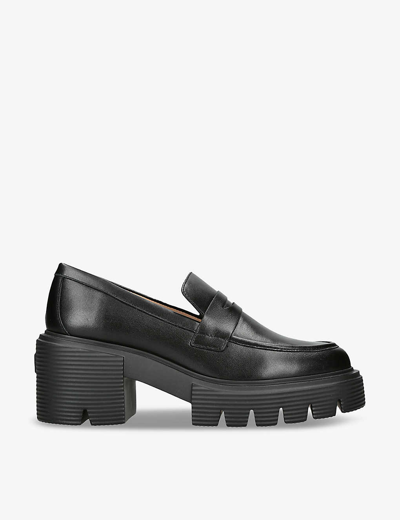 Shop Stuart Weitzman Women's Black Soho Lug-sole Leather Loafer