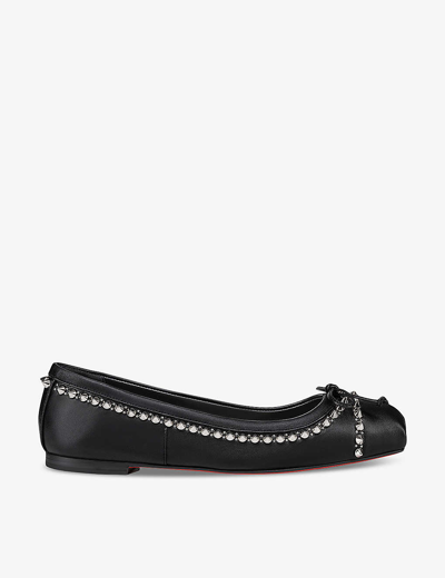 Shop Christian Louboutin Mamadrague Spike-embellished Leather Pumps In Black
