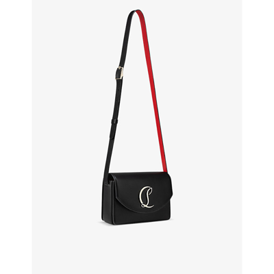 Shop Christian Louboutin Women's Black Loubi54 Small Leather Crossbody Bag