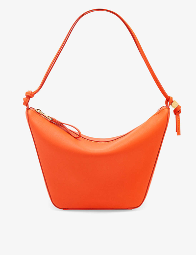 Shop Loewe Womens Vivid Orange Hammock Hobo Mini Leather Cross-body Bag
