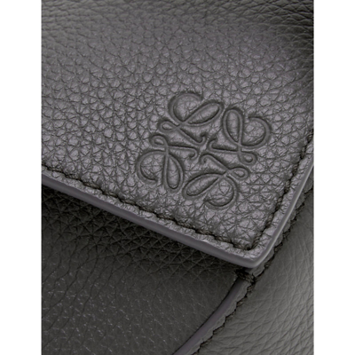 Shop Loewe Womens Dark Grey Puzzle Mini Leather Cross-body Bag