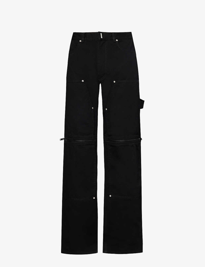 Shop Givenchy Carpenter Zip-off Relaxed-fit Jeans In Black