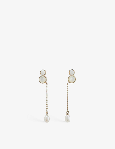 Shop Chloé Darcey Brass And Pearl Drop Earrings In Gold Color