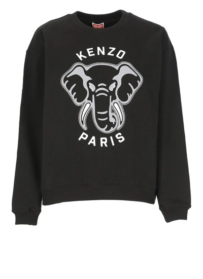 Shop Kenzo Varsity Jungle Sweatshirt In Black