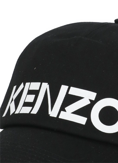 Shop Kenzo Graphy Baseball Cap In Black