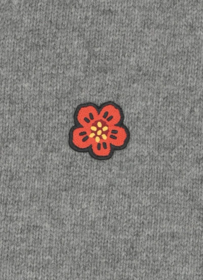 Shop Kenzo Boke Flower Cardigan In Grey