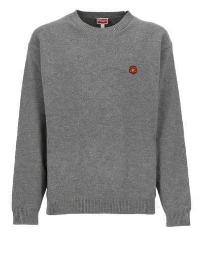 Shop Kenzo Boke Flower Sweater In Grey