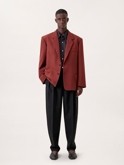 Shop Lemaire Double-breasted Blazer Chocolate