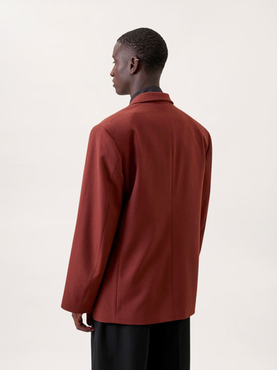 Shop Lemaire Double-breasted Blazer Chocolate