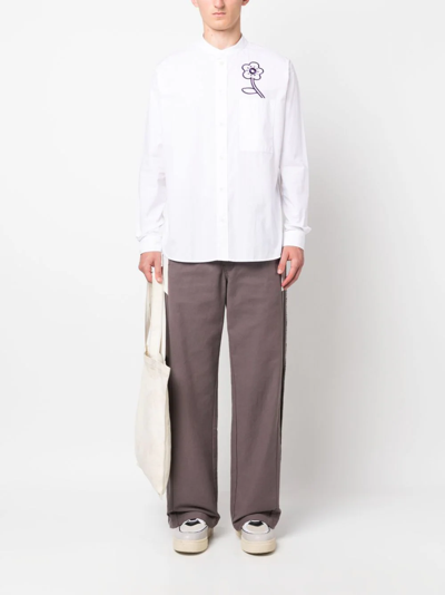 Shop Kenzo Rue Vivienne Man Casual Shirt White